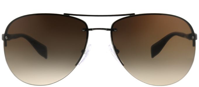 Prada Linea Rossa PS 56MS 5AV6S1 Aviator Metal Ruthenium/ Gunmetal Sunglasses with Brown Gradient Lens sold by Gaffos