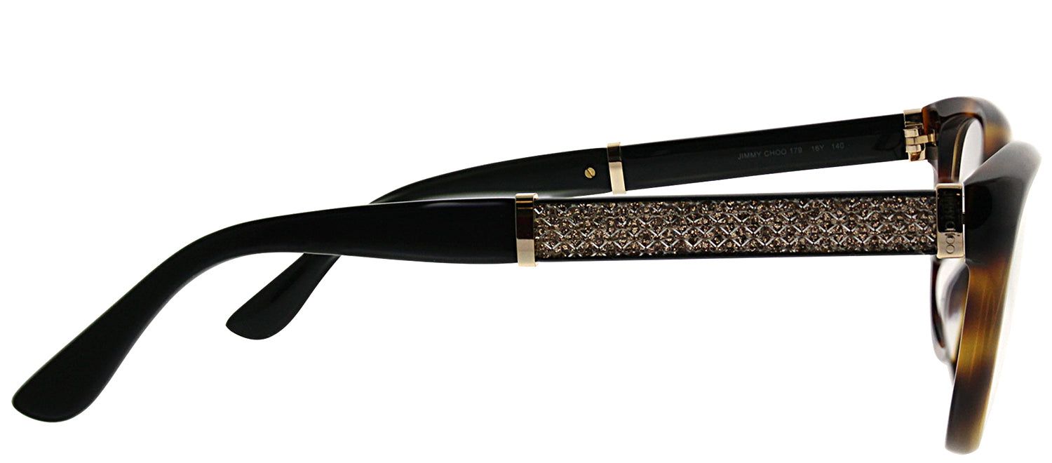 Jimmy Choo JC 179 16Y Cat-Eye Plastic Tortoise/ Havana Eyeglasses with Demo Lens sold by Gaffos product image thumbnail 3