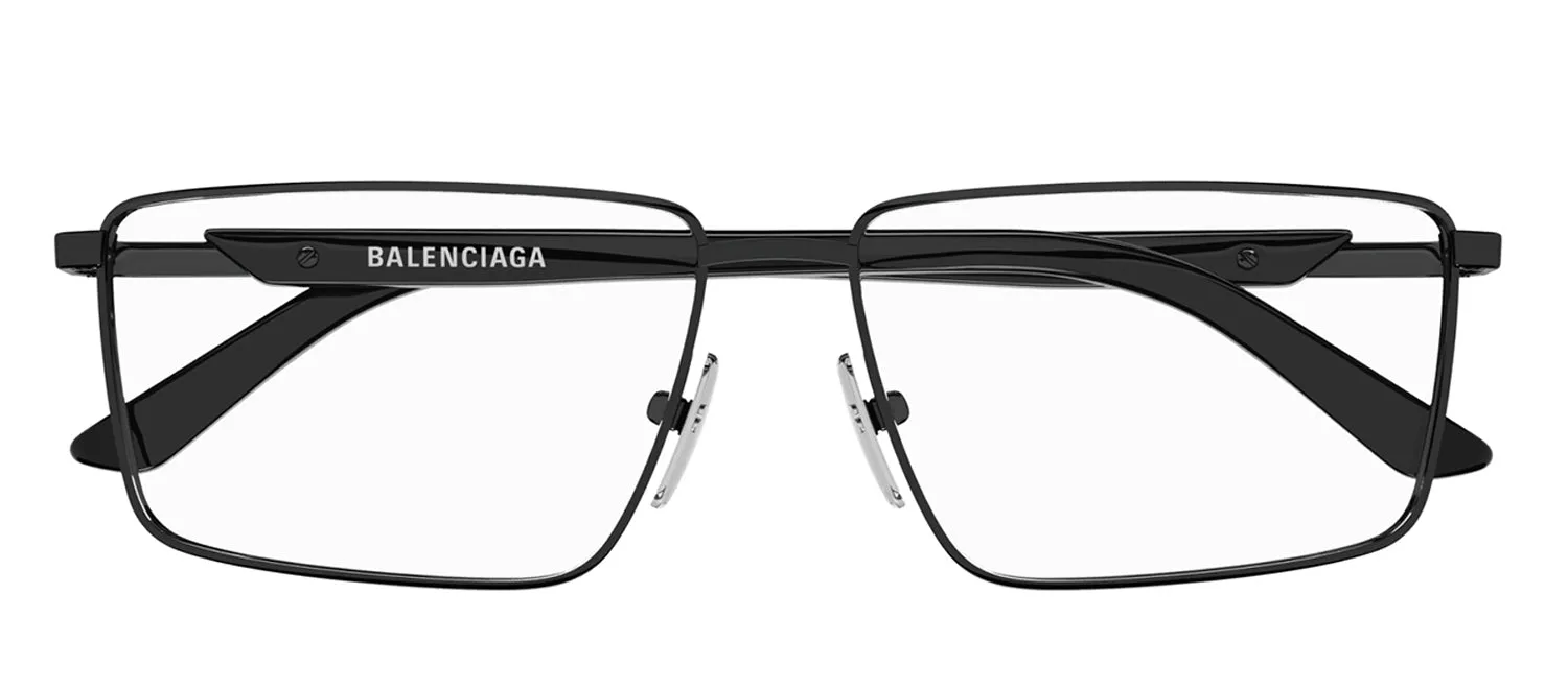 Balenciaga EVERYDAY BB 0247O 003 Rectangle Metal Grey Eyeglasses with Logo Stamped Demo Lenses sold by Gaffos