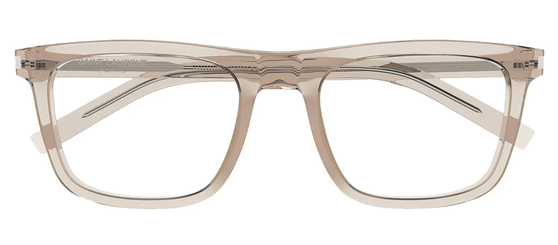 Saint Laurent CLASSIC SL 547O 008 Square Plastic Beige Eyeglasses with Logo Stamped Demo Lenses sold by Gaffos