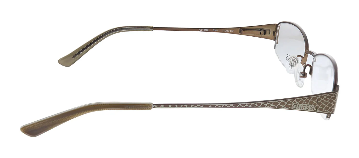 Guess GU 2270 BRN Rectangle Metal Black Eyeglasses with Logo Stamped Demo Lenses sold by Gaffos product image thumbnail 3