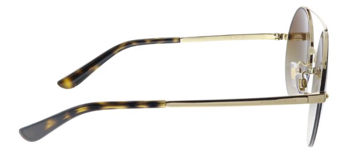Dolce & Gabbana DG 2237 132013 Round Metal Gold Sunglasses with Brown Gradient Lens sold by Gaffos