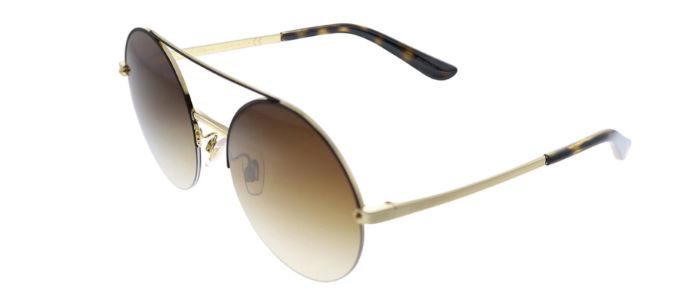 Dolce & Gabbana DG 2237 132013 Round Metal Gold Sunglasses with Brown Gradient Lens sold by Gaffos