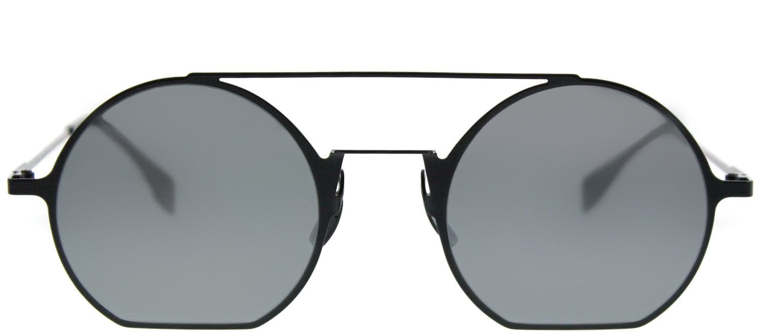 Fendi FF 0291 807 T4 Round Metal Black Sunglasses with Blue Mirror Lens sold by Gaffos