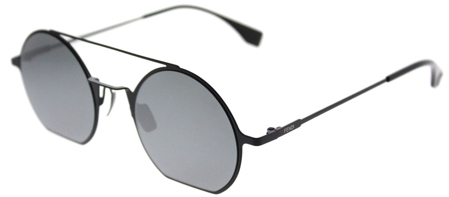 Fendi FF 0291 807 T4 Round Metal Black Sunglasses with Blue Mirror Lens sold by Gaffos product image thumbnail 2