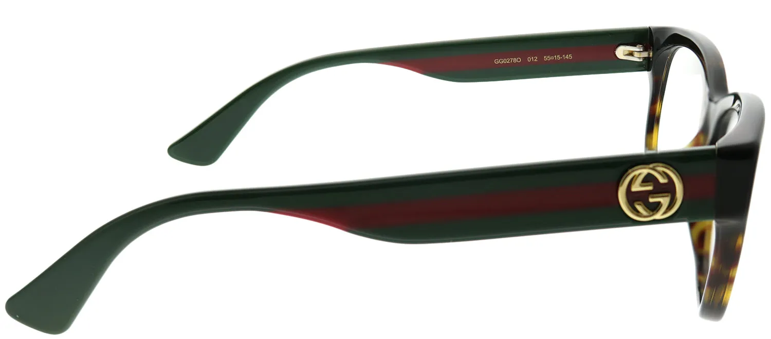Gucci GG 0278O 012 Rectangle Acetate Tortoise/ Havana Eyeglasses with Demo Lens sold by Gaffos product image thumbnail 3