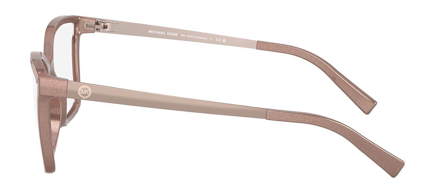 Michael Kors MK 4058 3919 Cat-Eye Plastic Beige Eyeglasses with Logo Stamped Demo Lenses Lens sold by Gaffos product image thumbnail 3