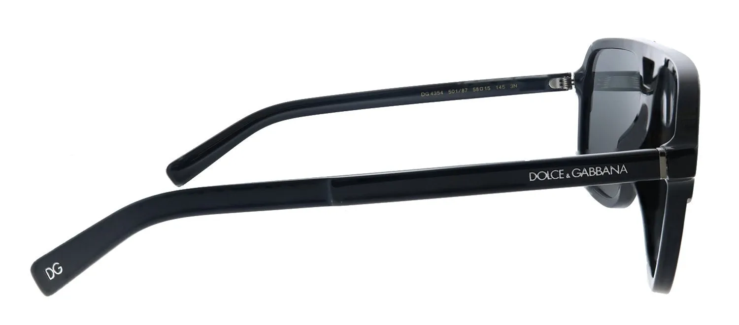 Dolce & Gabbana DG 4354 501/87 Square Plastic Black Sunglasses with Grey Lens sold by Gaffos product image thumbnail 3