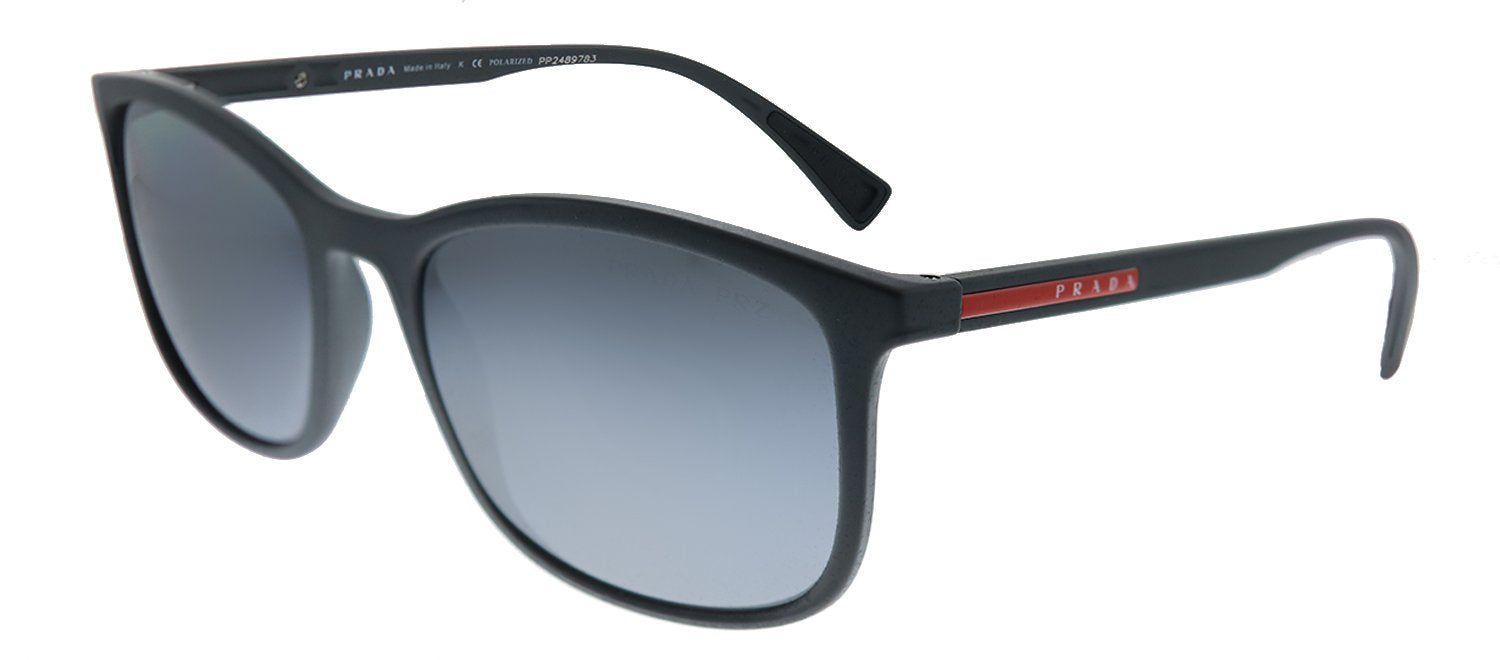 Prada Linea Rossa Lifestyle PS 01TS UFK07H Rectangle Plastic Grey Sunglasses with Grey Mirrored Polarized Lens sold by Gaffos product image thumbnail 2