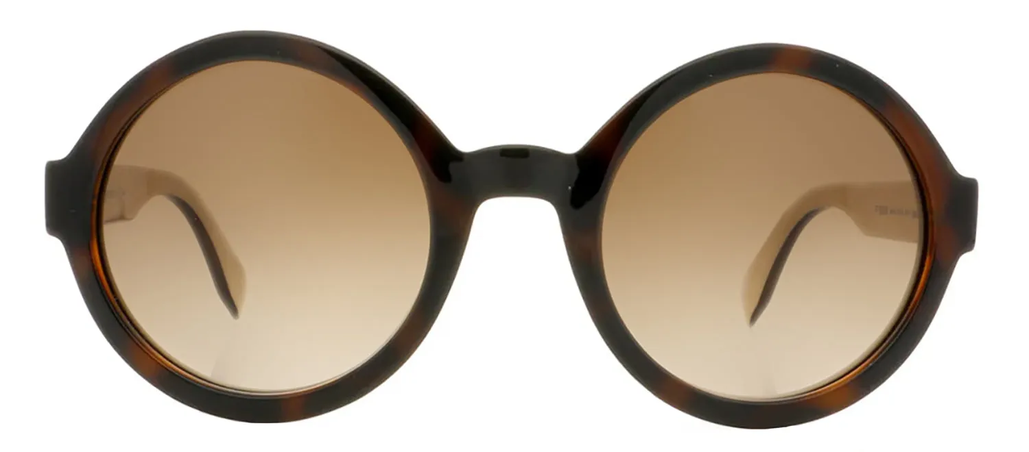 Fendi FF 120 MIY Oval Plastic Havana Sunglasses with Brown Gradient Lens sold by Gaffos