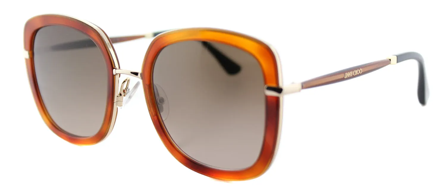 Jimmy Choo JC Glenn QAN Square Plastic Tortoise/ Havana Sunglasses with Brown Gradient Lens sold by Gaffos product image thumbnail 2