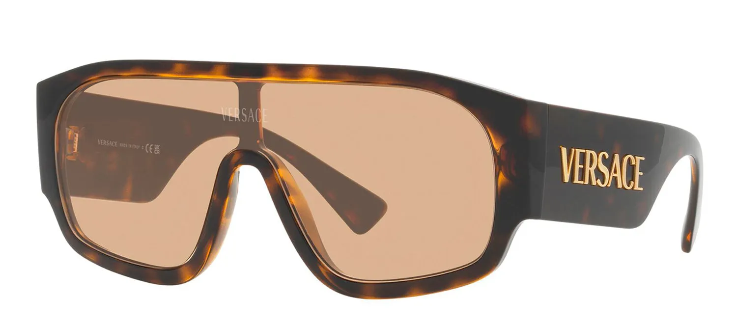 Versace VE 4439 108/73 Shield Plastic Havana Sunglasses with Brown Lens sold by Gaffos product image thumbnail 2