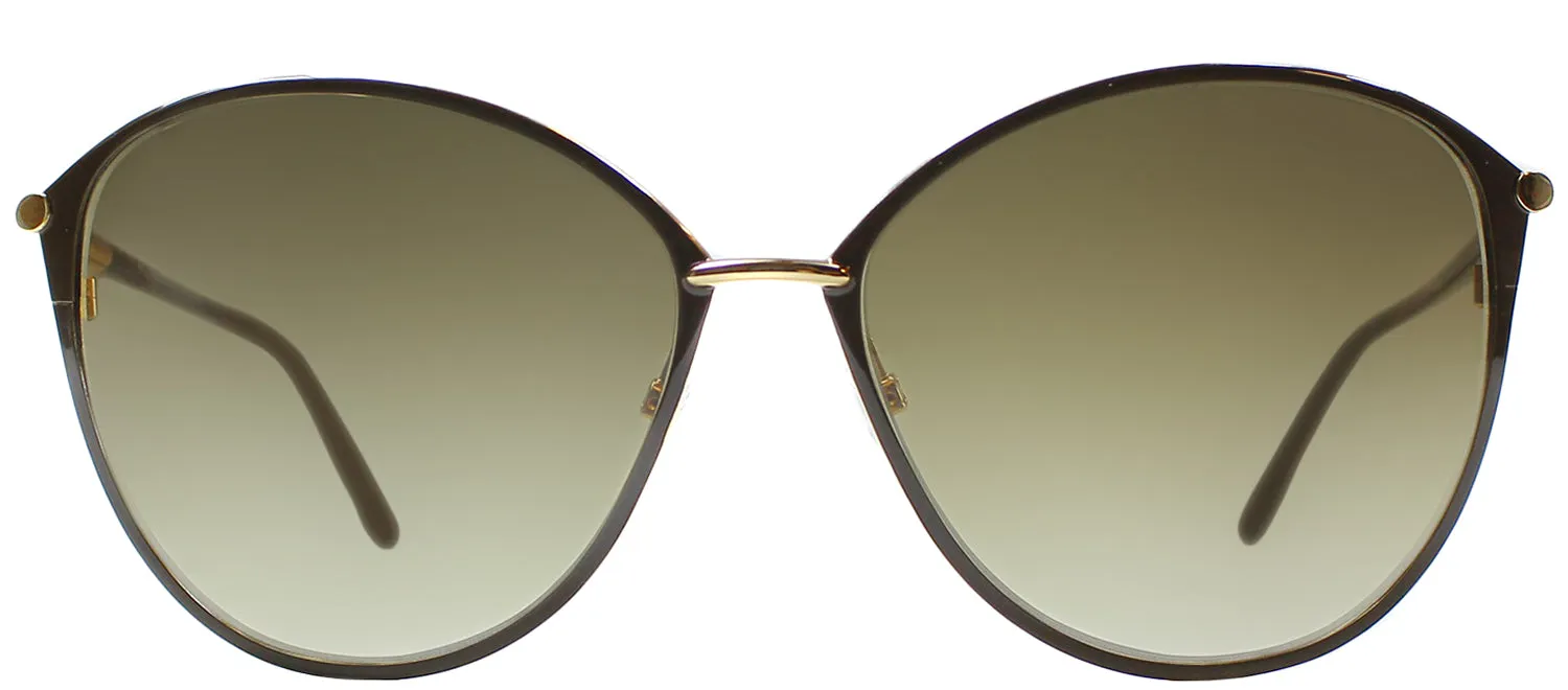 Tom Ford Penelope TF 320 28F Cat-Eye Metal Gold Sunglasses with Brown Gradient Lens sold by Gaffos