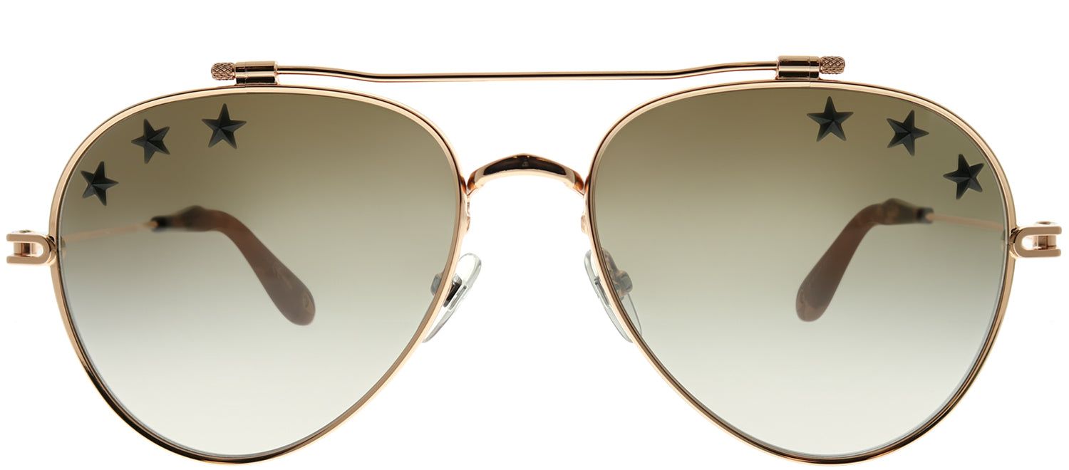 Givenchy GV 7057 Stars DDB NQ Aviator Metal Gold Sunglasses with Brown Mirror Gradient Stars Lens sold by Gaffos