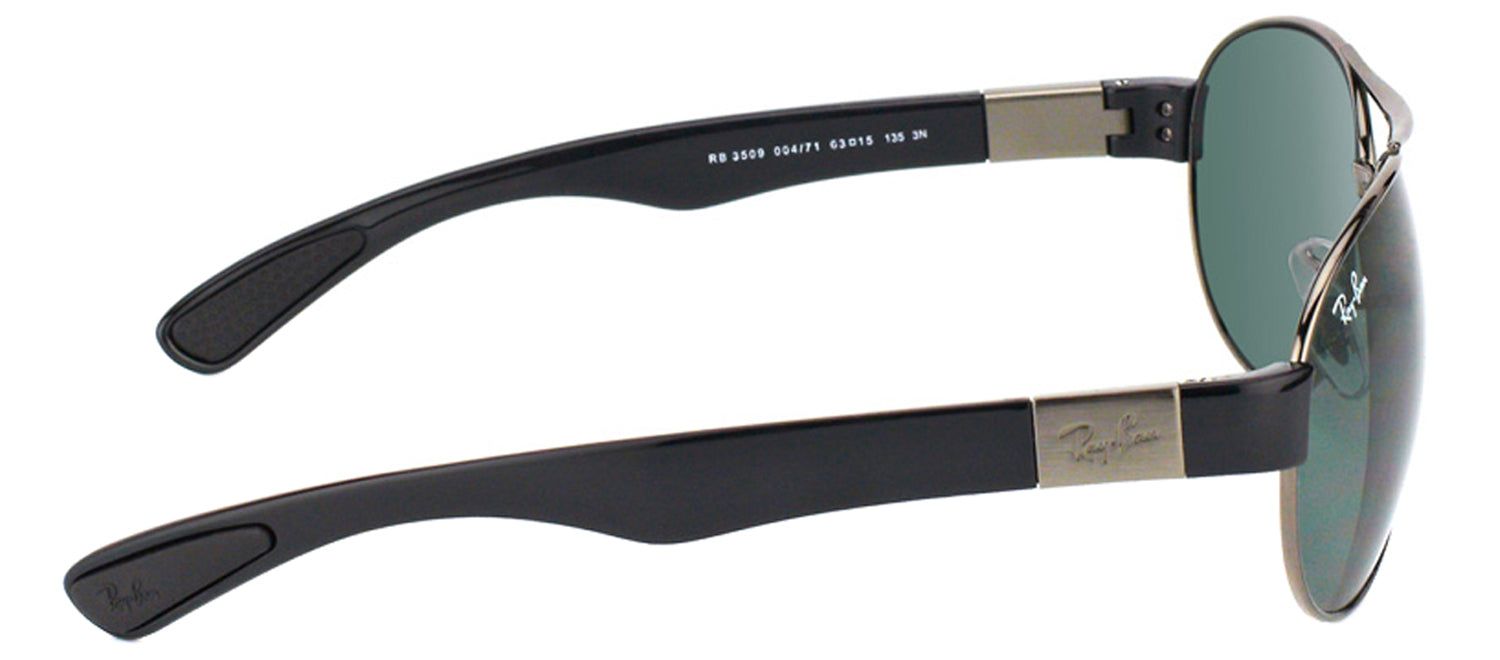 Ray-Ban RB 3509 004/71 Aviator Metal Ruthenium/ Gunmetal Sunglasses with Green Lens sold by Gaffos product image thumbnail 3