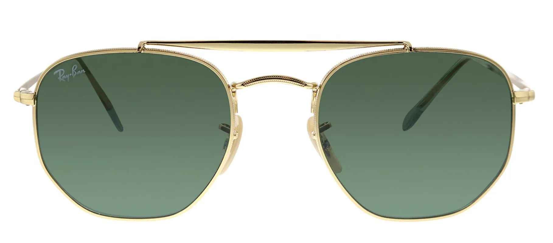Ray-Ban RB 3648 001 Aviator Metal Gold Sunglasses with Green Lens sold by Gaffos