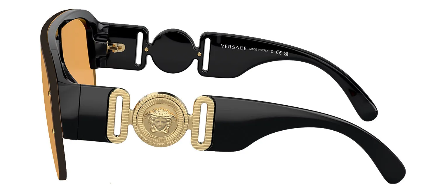 Versace VE 4391 GB1/7 Semi-Rimless Plastic Black Sunglasses with Orange Lens sold by Gaffos product image thumbnail 3