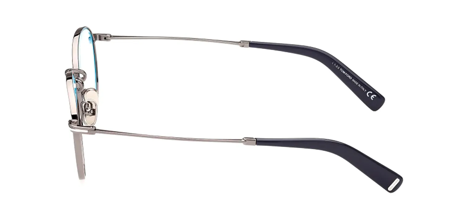 Tom Ford FT 5749-B 012 Round Plastic Ruthenium Eyeglasses with Clear Lens sold by Gaffos product image thumbnail 2