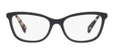 Prada PR 02YV 08Y1O1 Butterfly Plastic Black Eyeglasses with Logo Stamped Demo Lenses sold by Gaffos