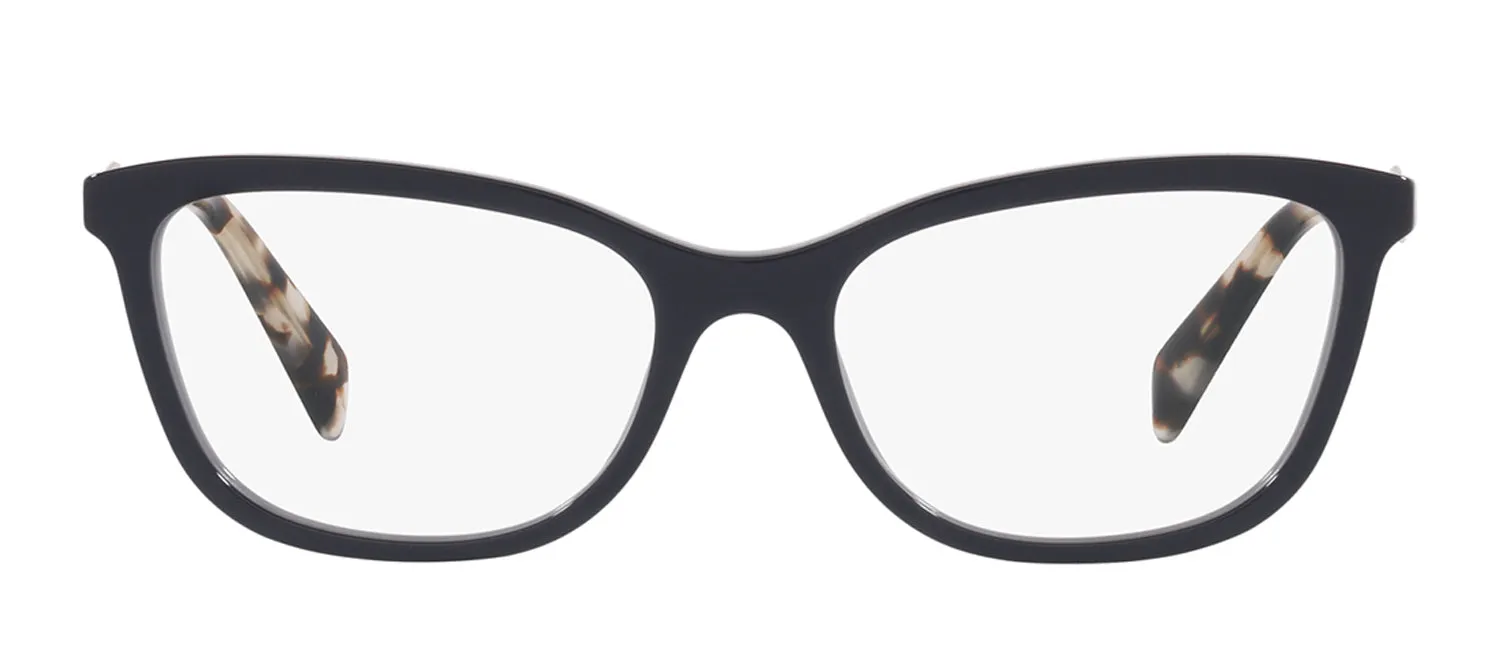 Prada PR 02YV 08Y1O1 Butterfly Plastic Black Eyeglasses with Logo Stamped Demo Lenses sold by Gaffos