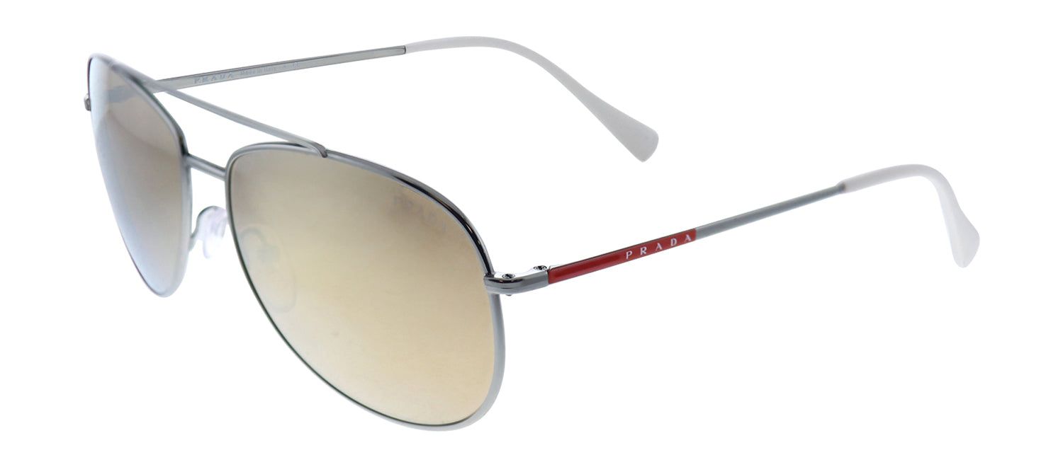 Prada Linea Rossa PS 55US 5AVHD0 Aviator Metal Ruthenium/ Gunmetal Sunglasses with Brown Mirror Lens sold by Gaffos product image thumbnail 2