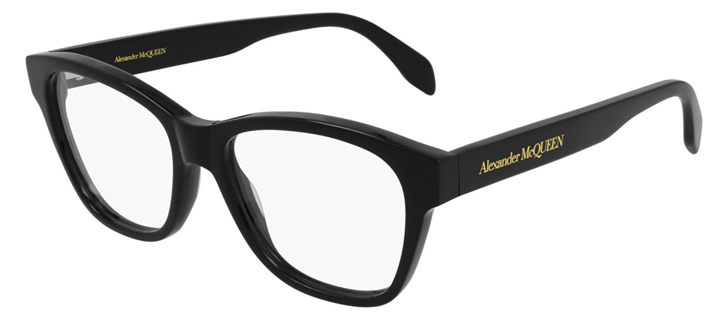 Alexander McQueen AM 0306O 001 Rectangle Acetate Black Eyeglasses with Demo Lens sold by Gaffos
