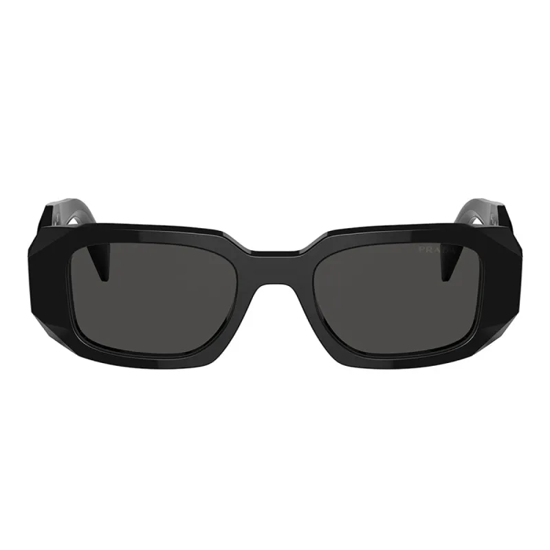 Prada PR 17WSF 1AB5S0 Rectangle Plastic Black Sunglasses with Grey Lens sold by Gaffos