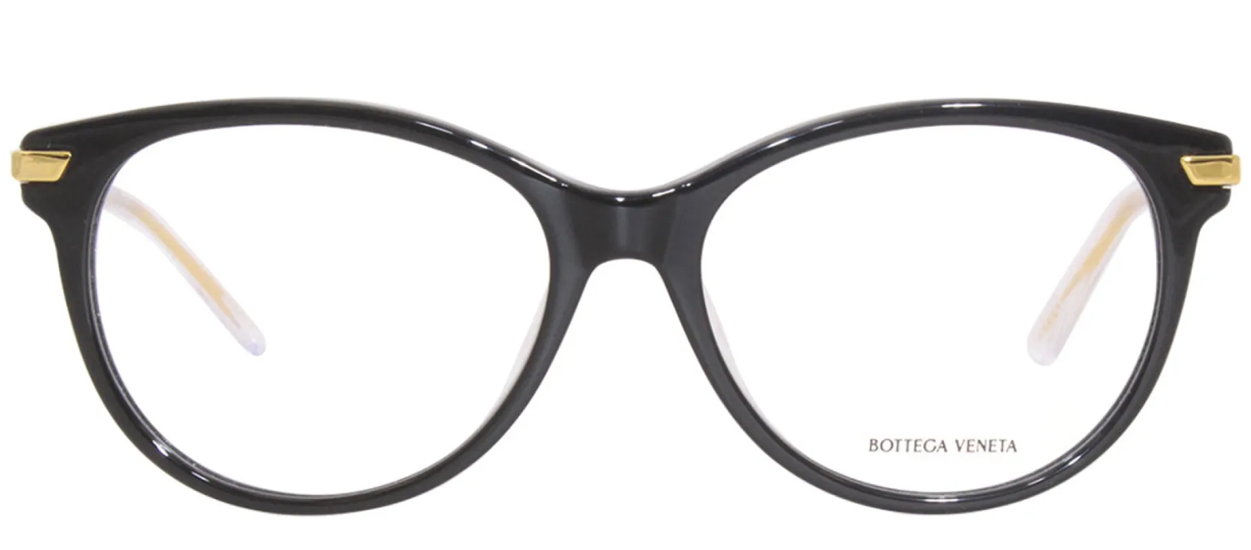 Bottega Veneta BV 1039O 001 Cat-Eye Plastic Black Eyeglasses with Logo Stamped Demo Lenses sold by Gaffos