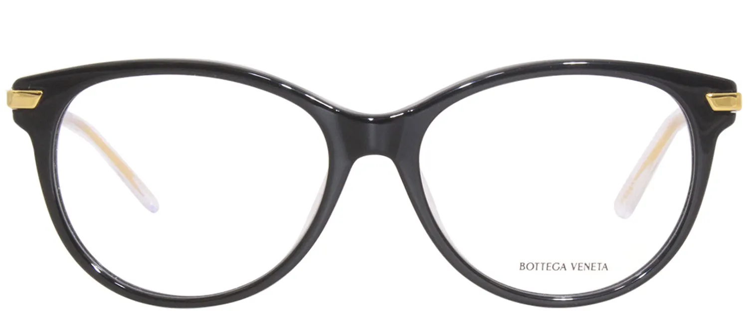 Bottega Veneta BV 1039O 001 Cat-Eye Plastic Black Eyeglasses with Logo Stamped Demo Lenses sold by Gaffos