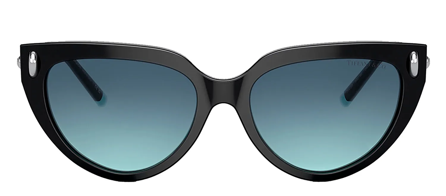 Tiffany & Co. TF 4195 80019S Cat-Eye Metal Black Sunglasses with Blue Gradient Lens sold by Gaffos