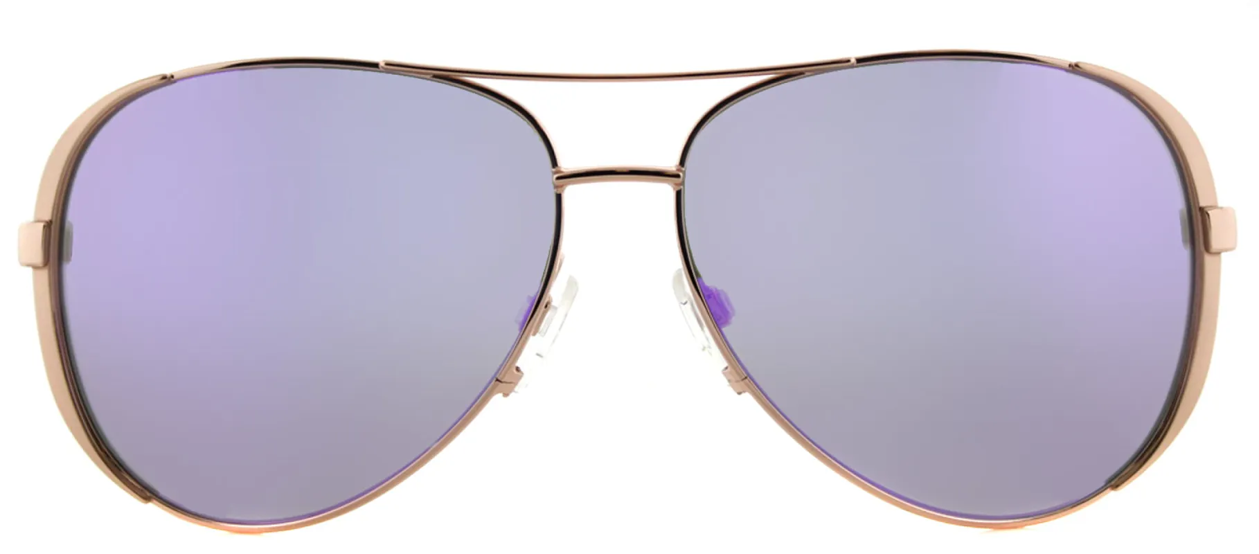 Michael Kors Chelsea MK 5004 10034V Aviator Metal Gold Sunglasses with Purple Mirror Lens sold by Gaffos