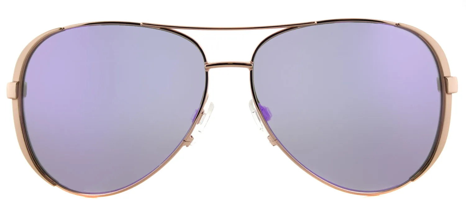 Michael Kors Chelsea MK 5004 10034V Aviator Metal Gold Sunglasses with Purple Mirror Lens sold by Gaffos