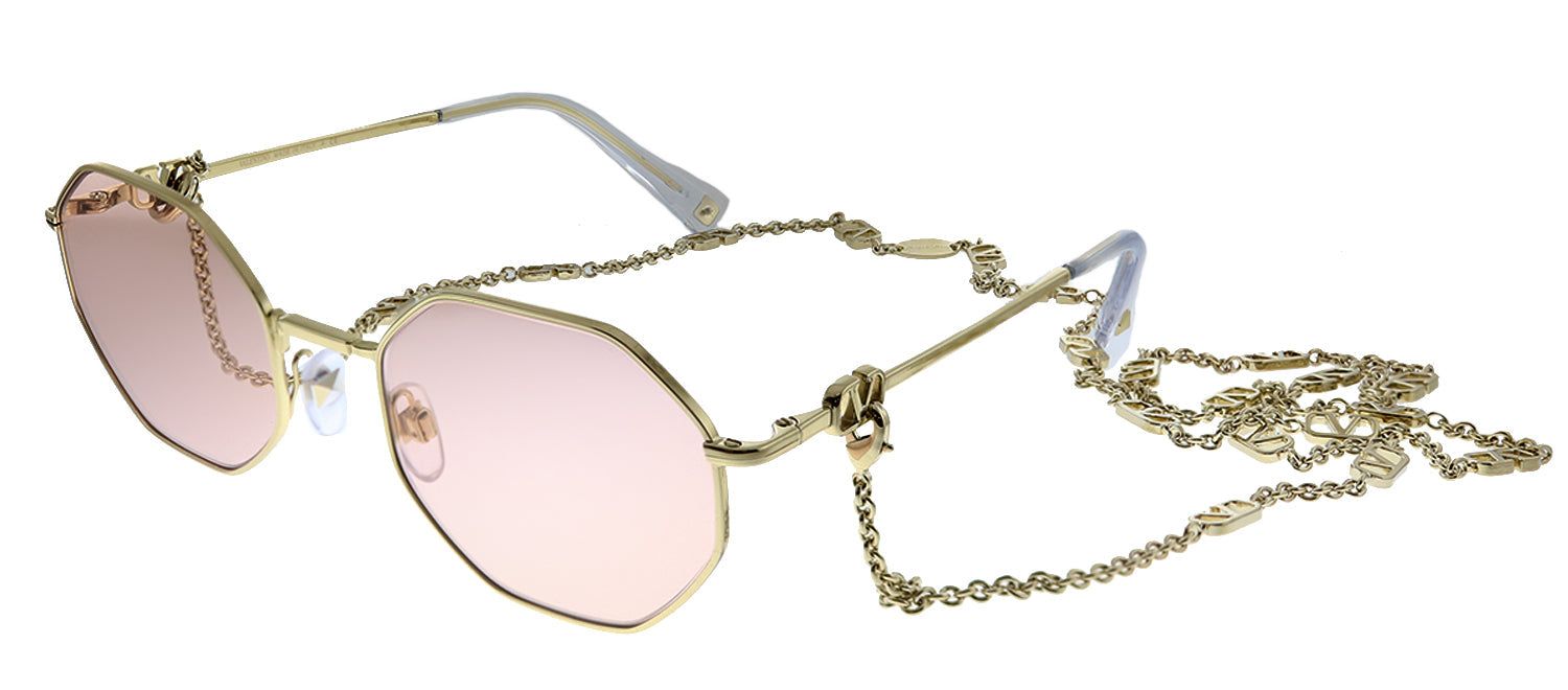 Valentino VA 2040 402984 Geometric Metal Gold Sunglasses with Pink Lens sold by Gaffos product image thumbnail 3