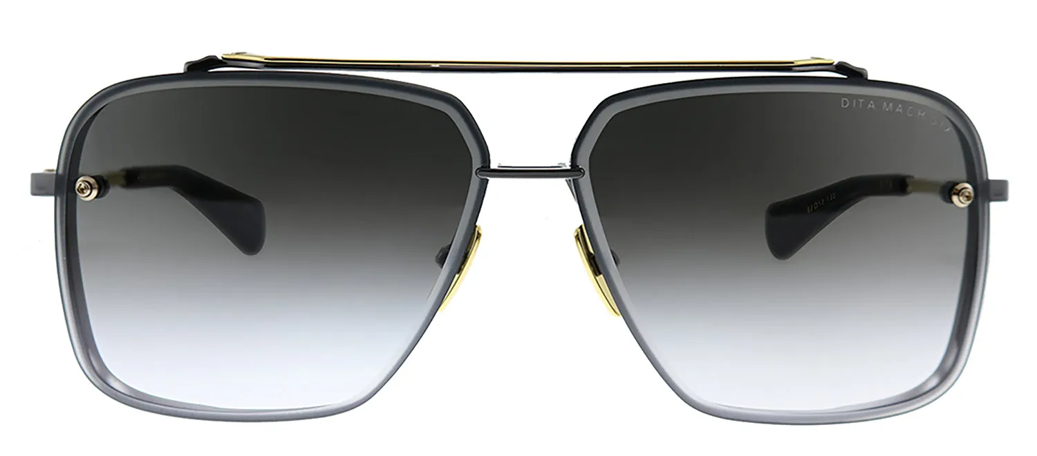 Dita DT DTS121-62-05 62-05 Aviator Metal Black Sunglasses with Grey Gradient Lens sold by Gaffos