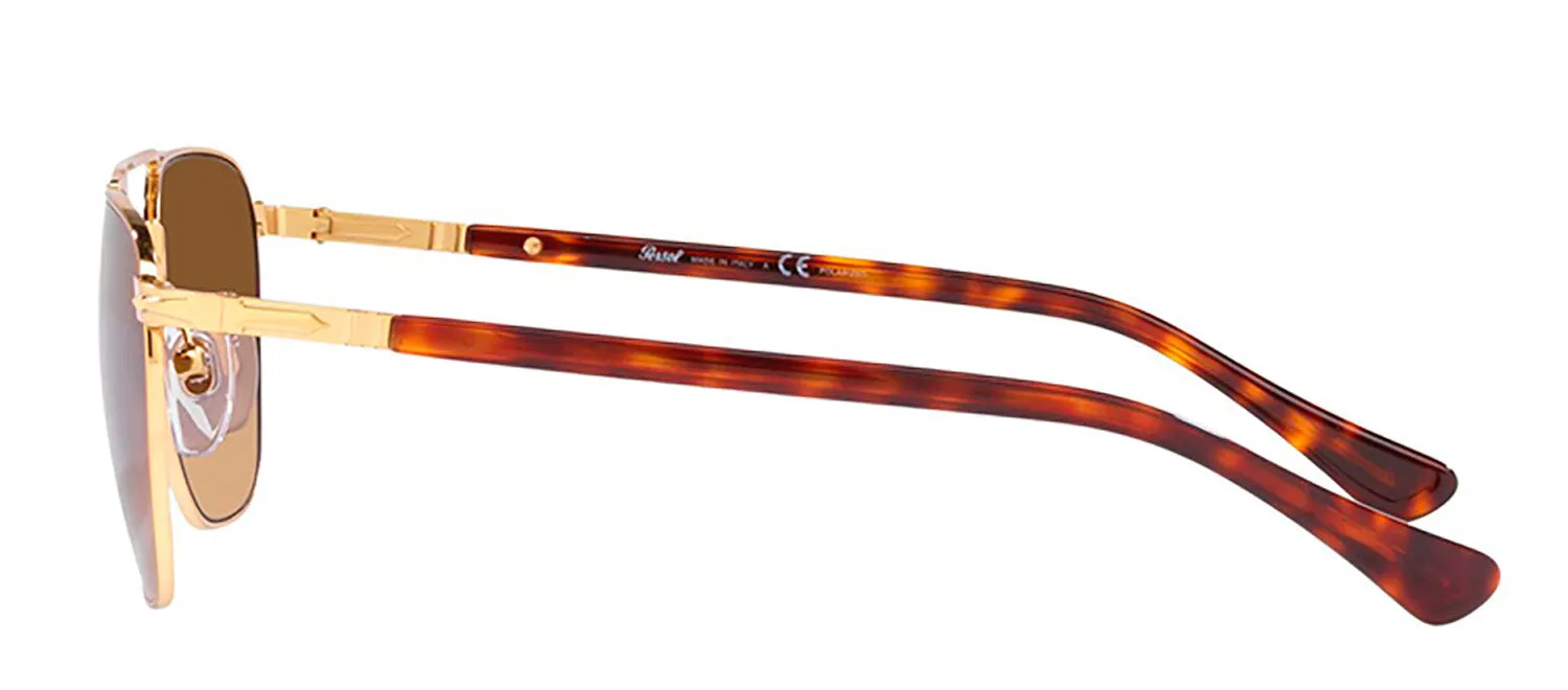 Persol PO 2494S 1142M2 Pillow Metal Gold Sunglasses with Brown Polarized Lens sold by Gaffos product image thumbnail 3