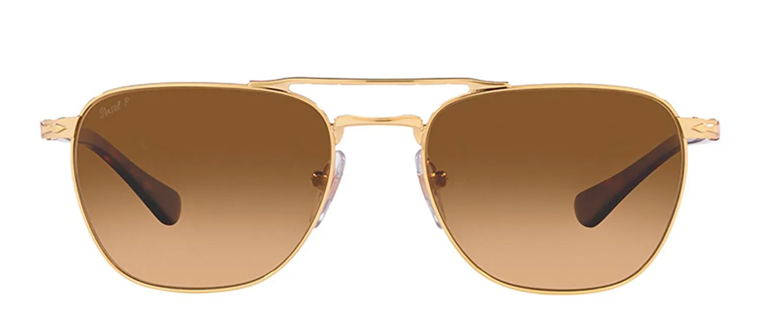 Persol PO 2494S 1142M2 Pillow Metal Gold Sunglasses with Brown Polarized Lens sold by Gaffos