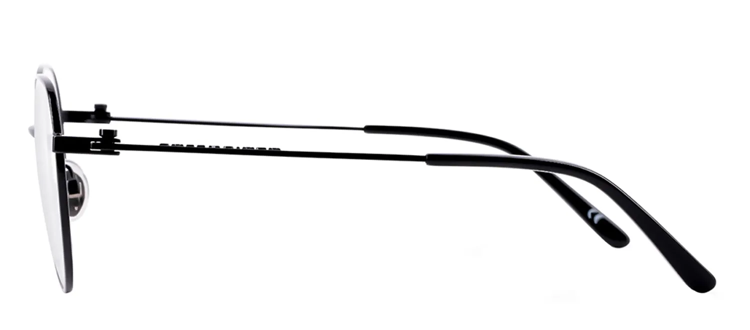 Balenciaga BB 0168O 003 Geometric Metal Black Eyeglasses with Logo Stamped Demo Lenses sold by Gaffos product image thumbnail 3