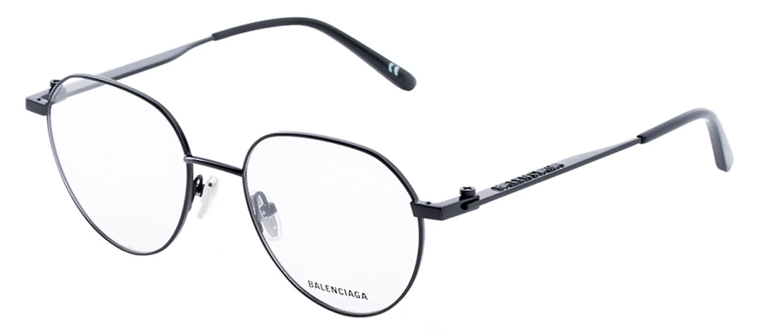 Balenciaga BB 0168O 003 Geometric Metal Black Eyeglasses with Logo Stamped Demo Lenses sold by Gaffos product image thumbnail 2