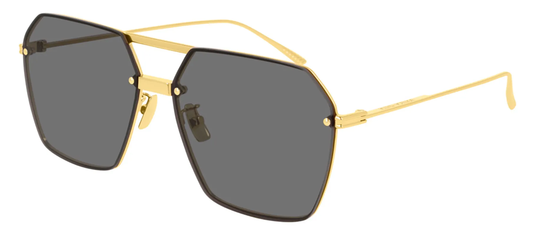 Bottega Veneta BV 1045S 001 Geometric Metal Gold Sunglasses with Grey Lens sold by Gaffos