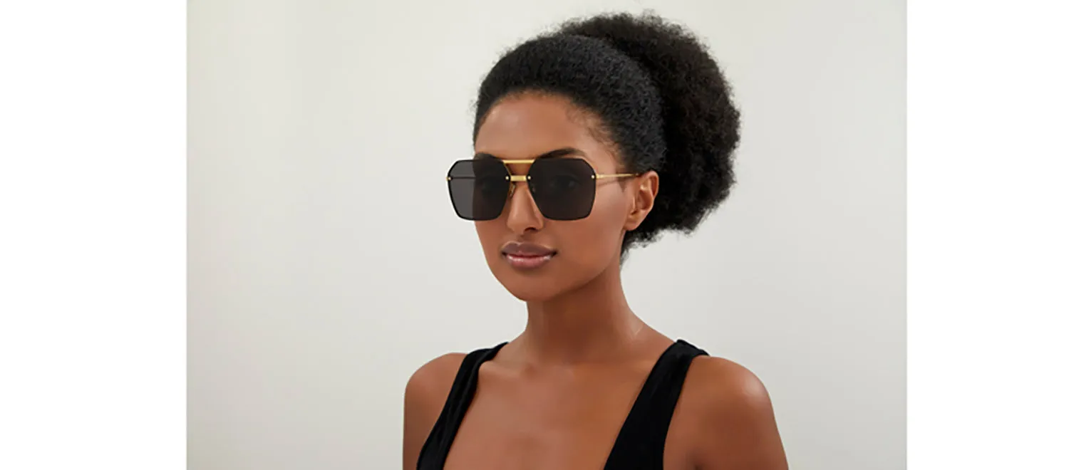 Bottega Veneta BV 1045S 001 Geometric Metal Gold Sunglasses with Grey Lens sold by Gaffos product image thumbnail 2