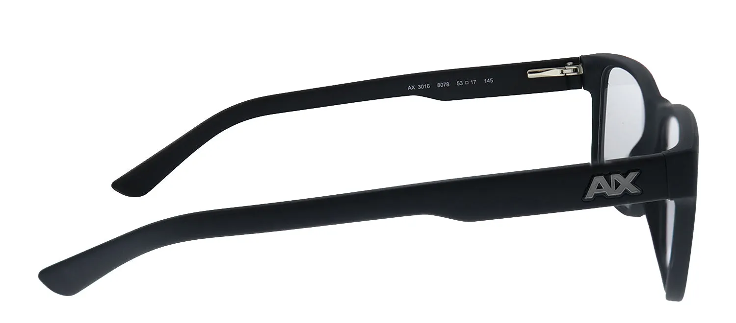 Armani Exchange AX 3016 8078 Square Plastic Black Eyeglasses with Demo Lens sold by Gaffos product image thumbnail 3