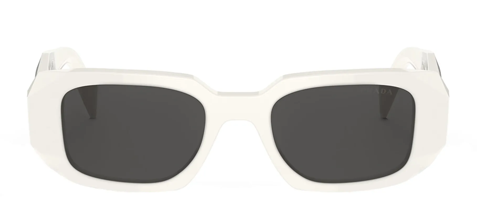 Prada PR 17WS 1425S0 Rectangle Plastic White Sunglasses with Grey Lens sold by Gaffos