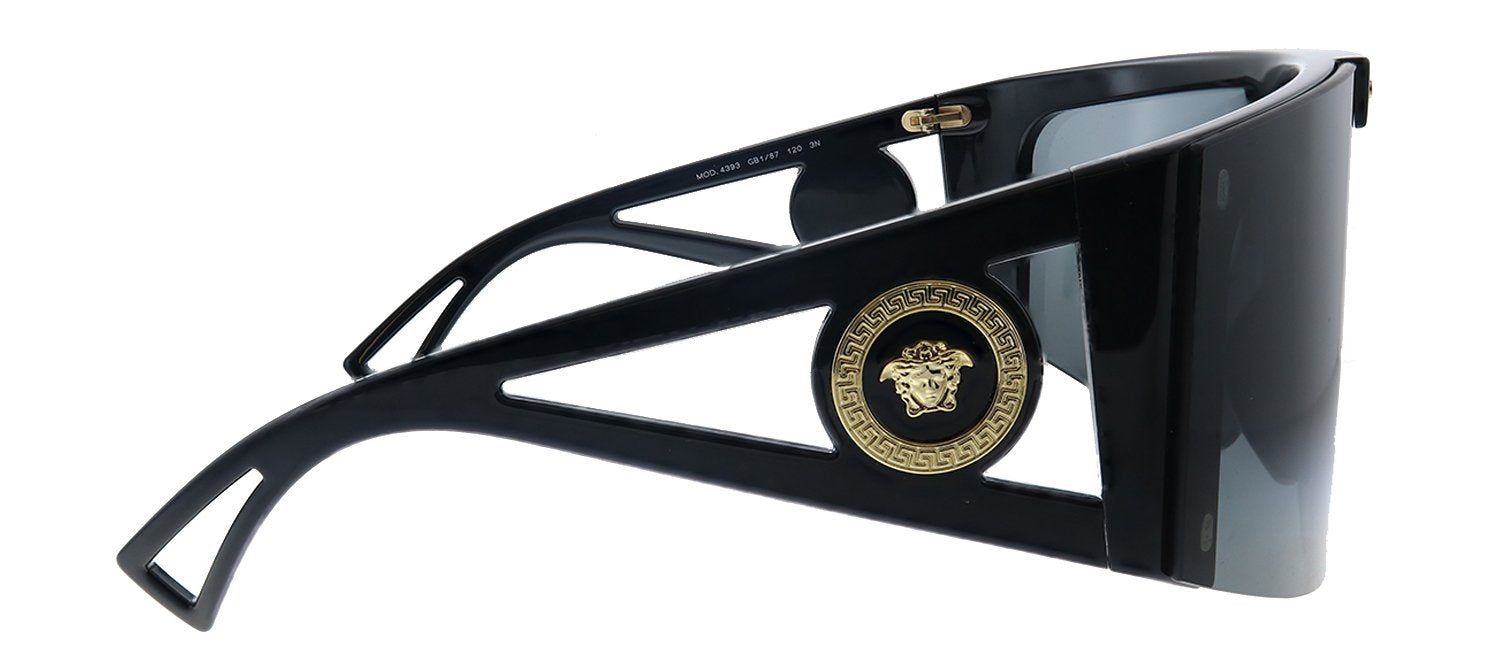 Versace VE 4393 GB1/87 Shield Plastic Black Sunglasses with Grey Lens sold by Gaffos product image thumbnail 3