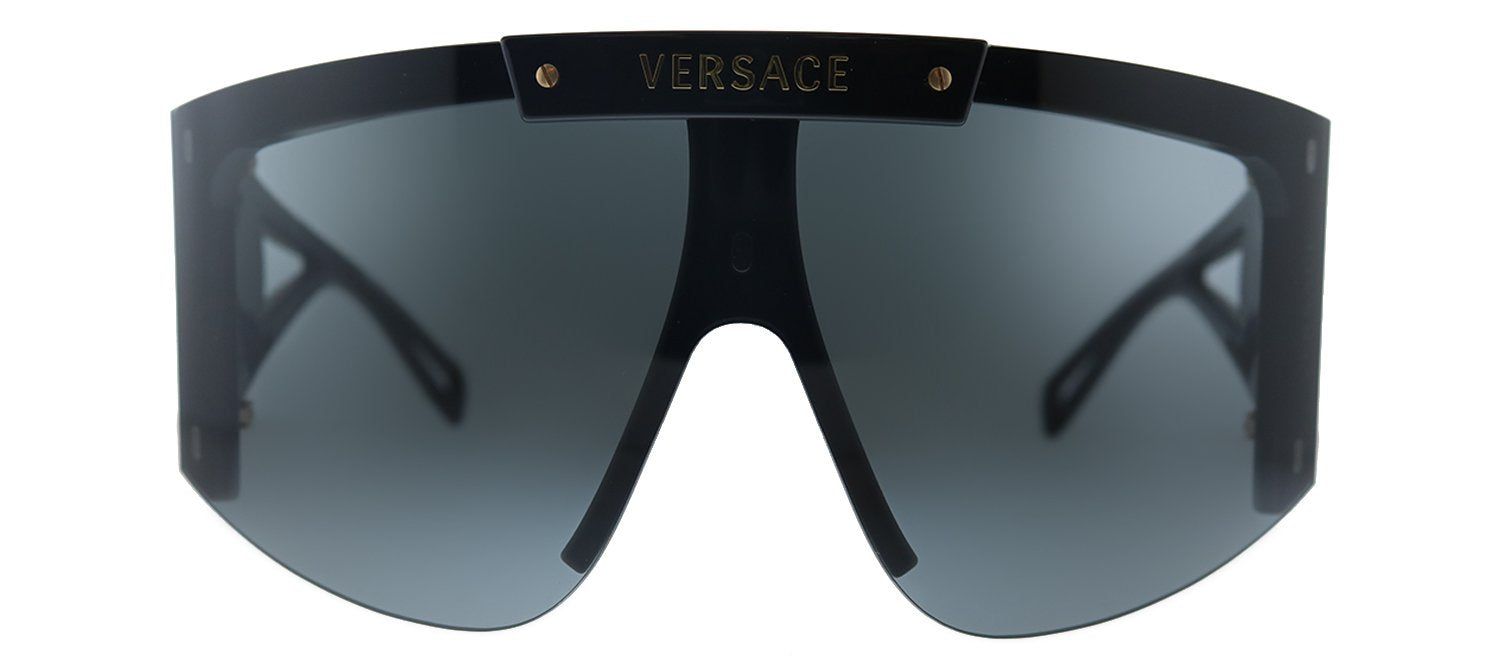 Versace VE 4393 GB1/87 Shield Plastic Black Sunglasses with Grey Lens sold by Gaffos