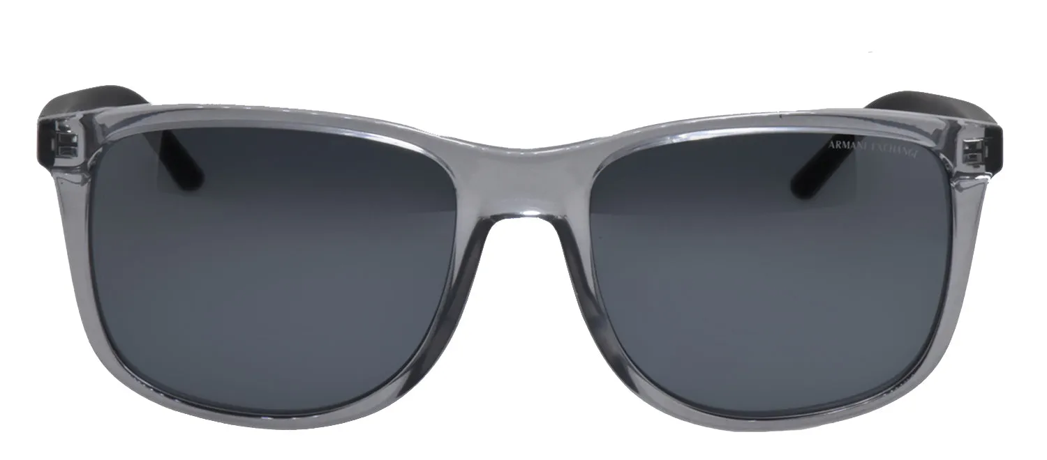 Armani Exchange AX 4070S 82396G Pillow Plastic Grey Sunglasses with Grey Mirror Lens sold by Gaffos