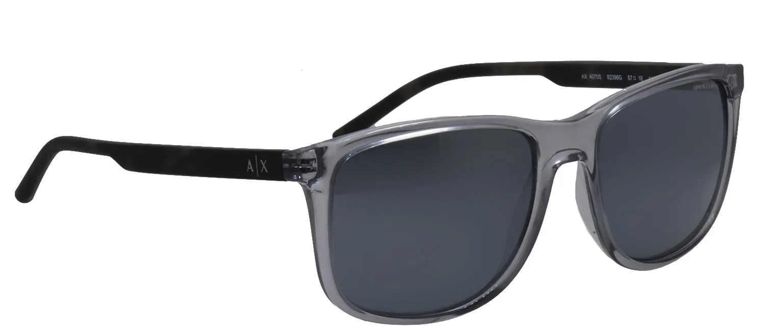 Armani Exchange AX 4070S 82396G Pillow Plastic Grey Sunglasses with Grey Mirror Lens sold by Gaffos product image thumbnail 3