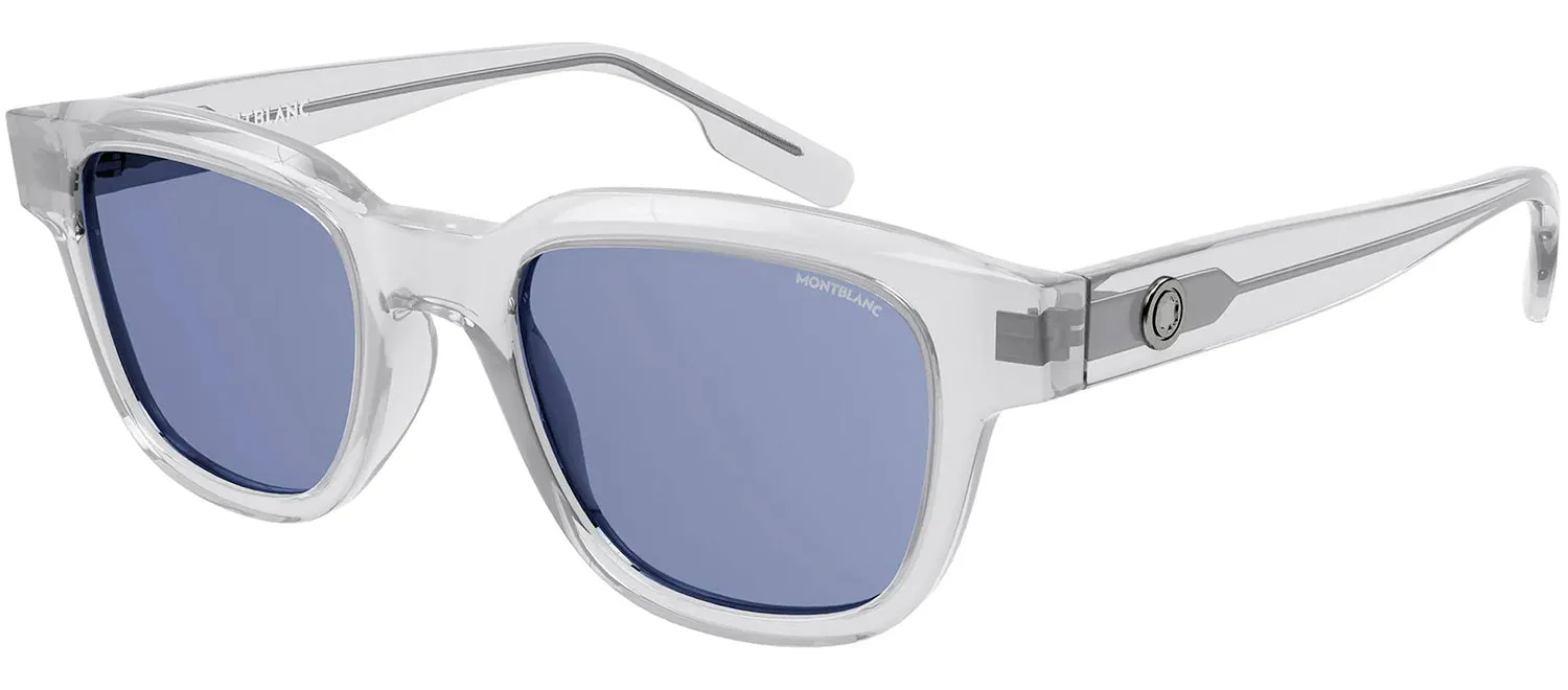 Montblanc MB 0175S 004 Square Plastic Grey Sunglasses with Blue Lens sold by Gaffos