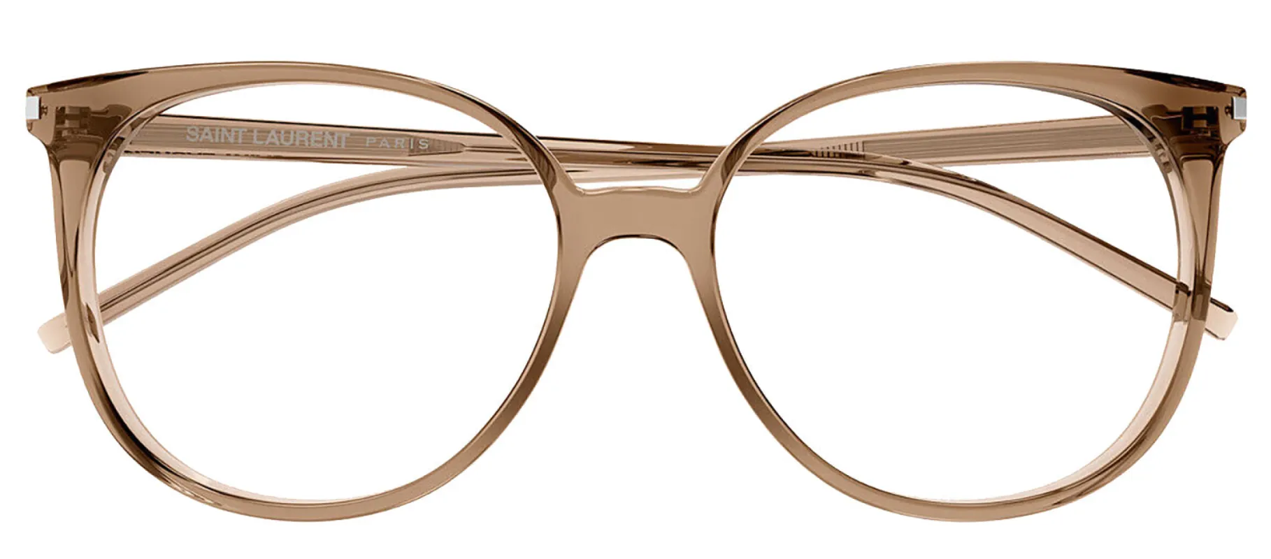 Saint Laurent CLASSIC SL 39 007 Round Plastic Brown Eyeglasses with Logo Stamped Demo Lenses sold by Gaffos