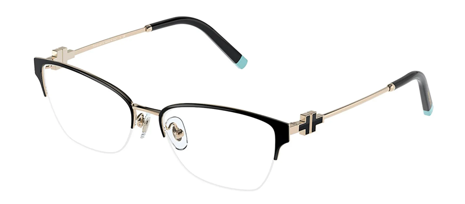 Tiffany & Co. TF 1141 6164 Cat-Eye Metal Black Eyeglasses with Logo Stamped Demo Lenses sold by Gaffos