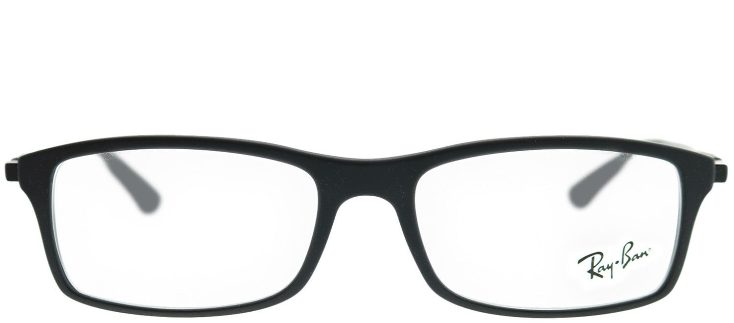 Ray-Ban RX 7017 5196 Rectangle Plastic Black Eyeglasses with Demo Lens sold by Gaffos